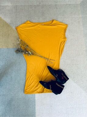 free est Sleeveless Mustard Yellow Tunic Top for Women